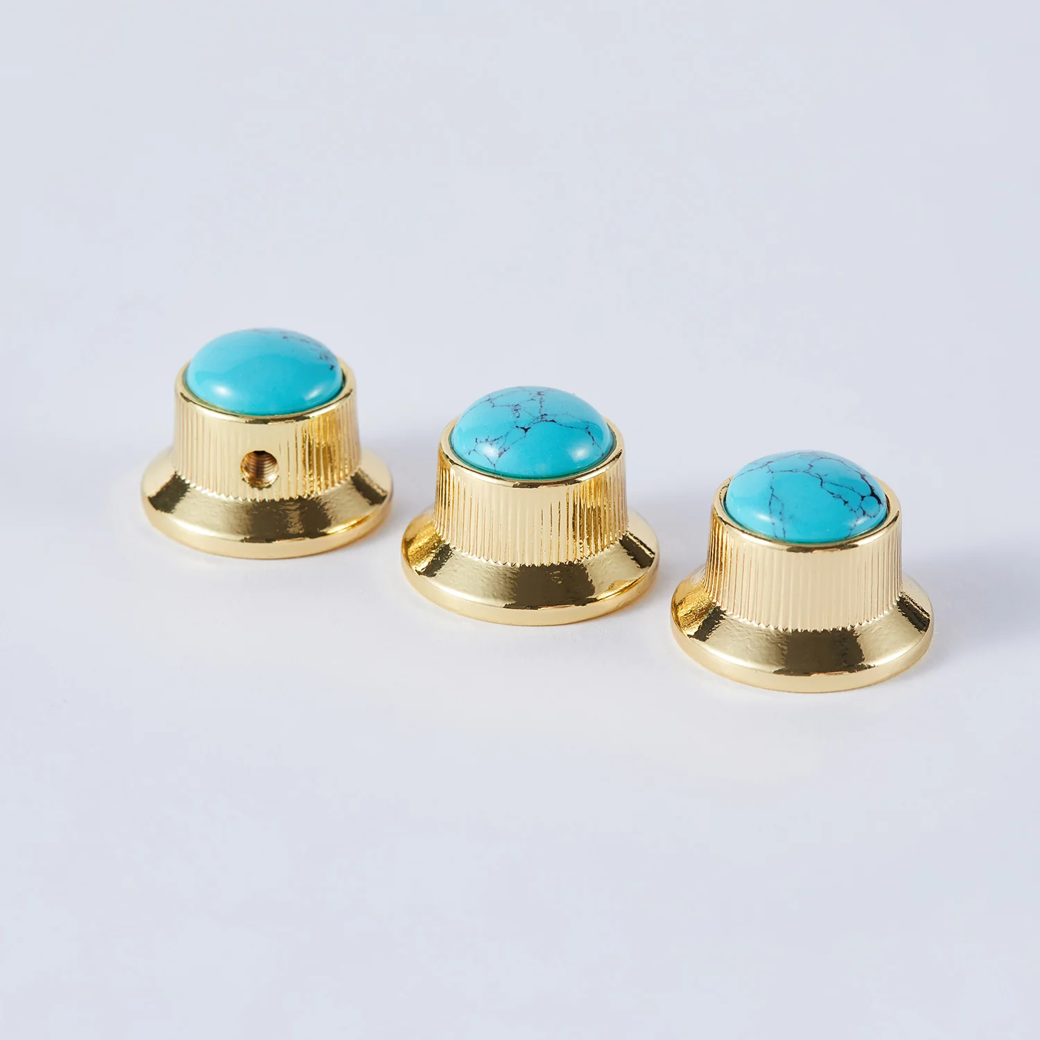 CKB020X  Blue Turquoise Surface Electric Guitar Bass Metal Control Volume Knob - Image 10