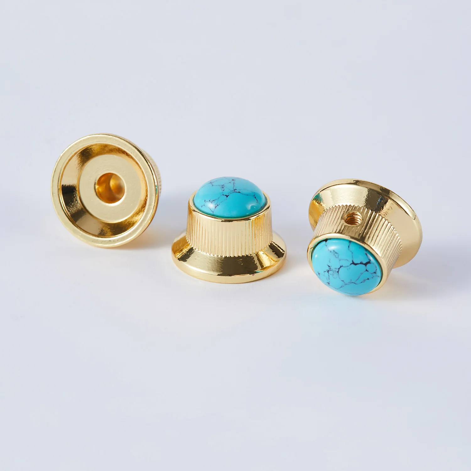 CKB020X  Blue Turquoise Surface Electric Guitar Bass Metal Control Volume Knob - Image 11