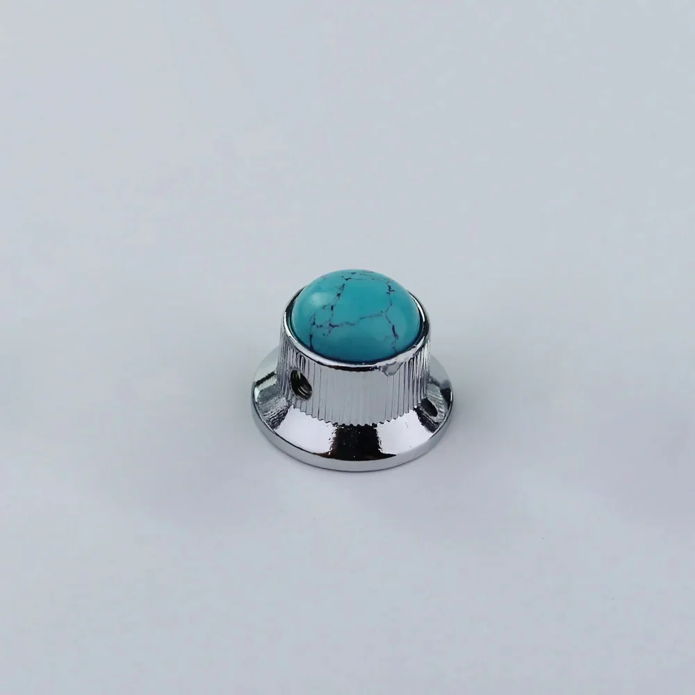 CKB020X  Blue Turquoise Surface Electric Guitar Bass Metal Control Volume Knob - Image 12