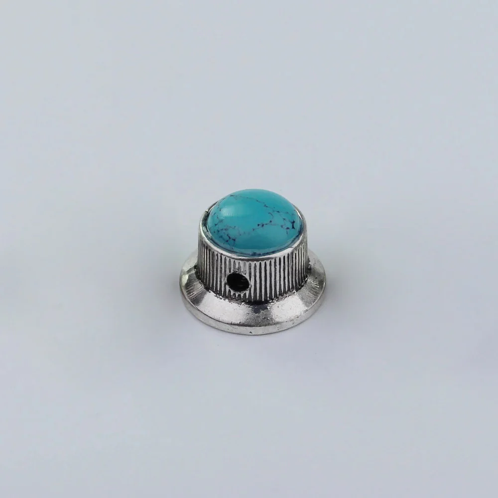 CKB020X  Blue Turquoise Surface Electric Guitar Bass Metal Control Volume Knob - Image 14