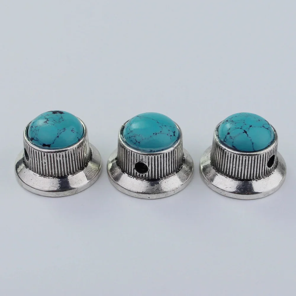 CKB020X  Blue Turquoise Surface Electric Guitar Bass Metal Control Volume Knob - Image 15
