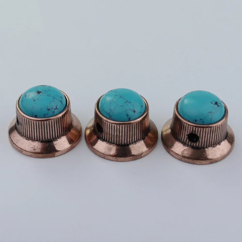 CKB020X  Blue Turquoise Surface Electric Guitar Bass Metal Control Volume Knob - Image 17