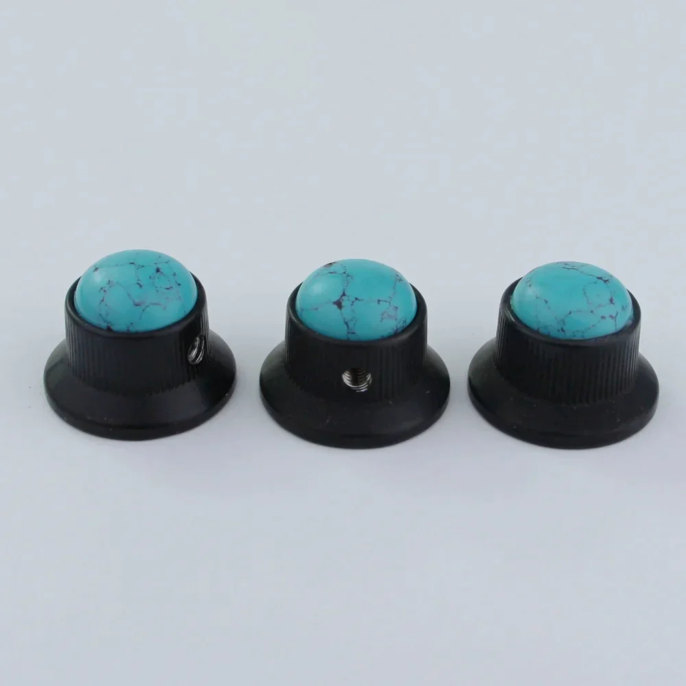 CKB020X  Blue Turquoise Surface Electric Guitar Bass Metal Control Volume Knob - Image 4