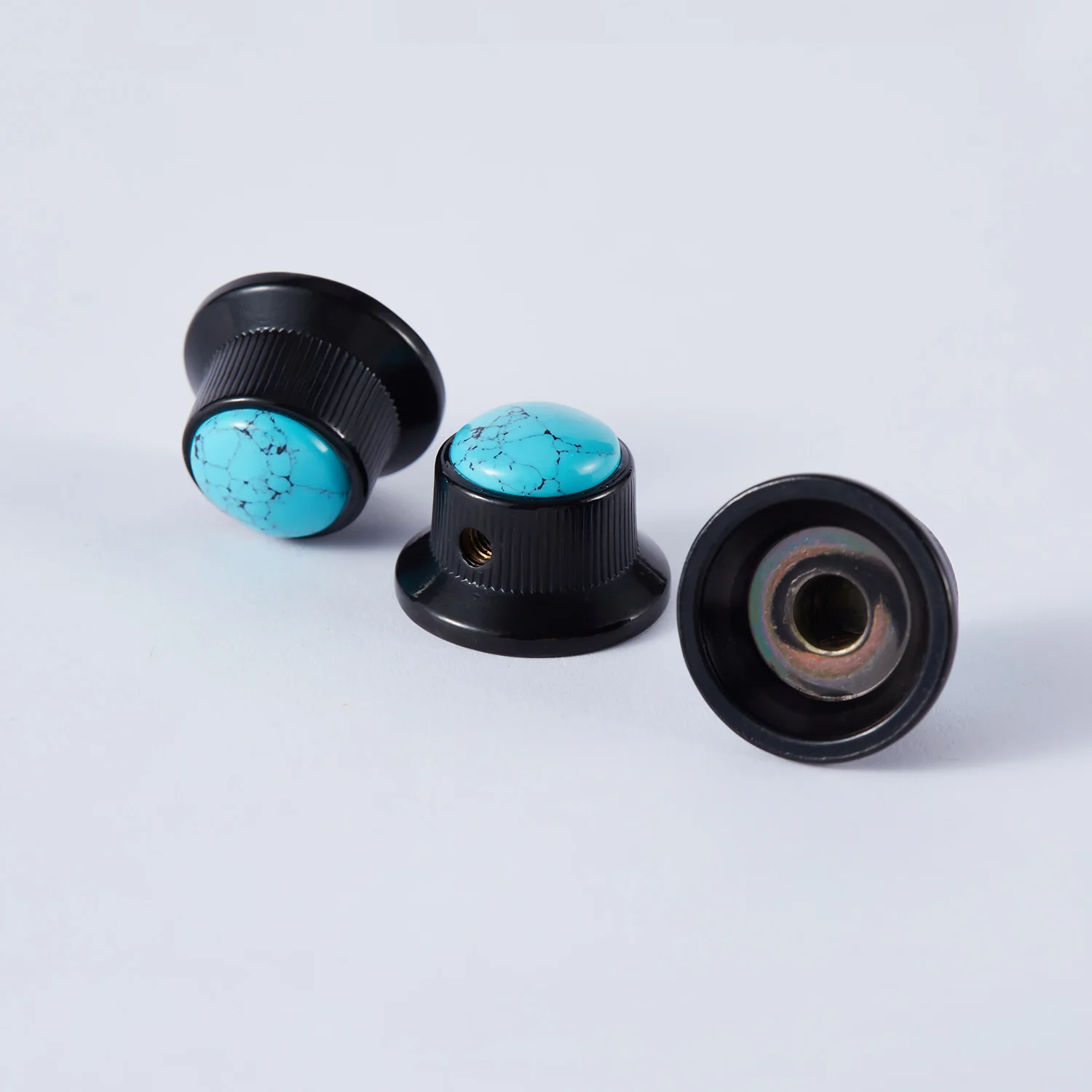 CKB020X  Blue Turquoise Surface Electric Guitar Bass Metal Control Volume Knob - Image 5