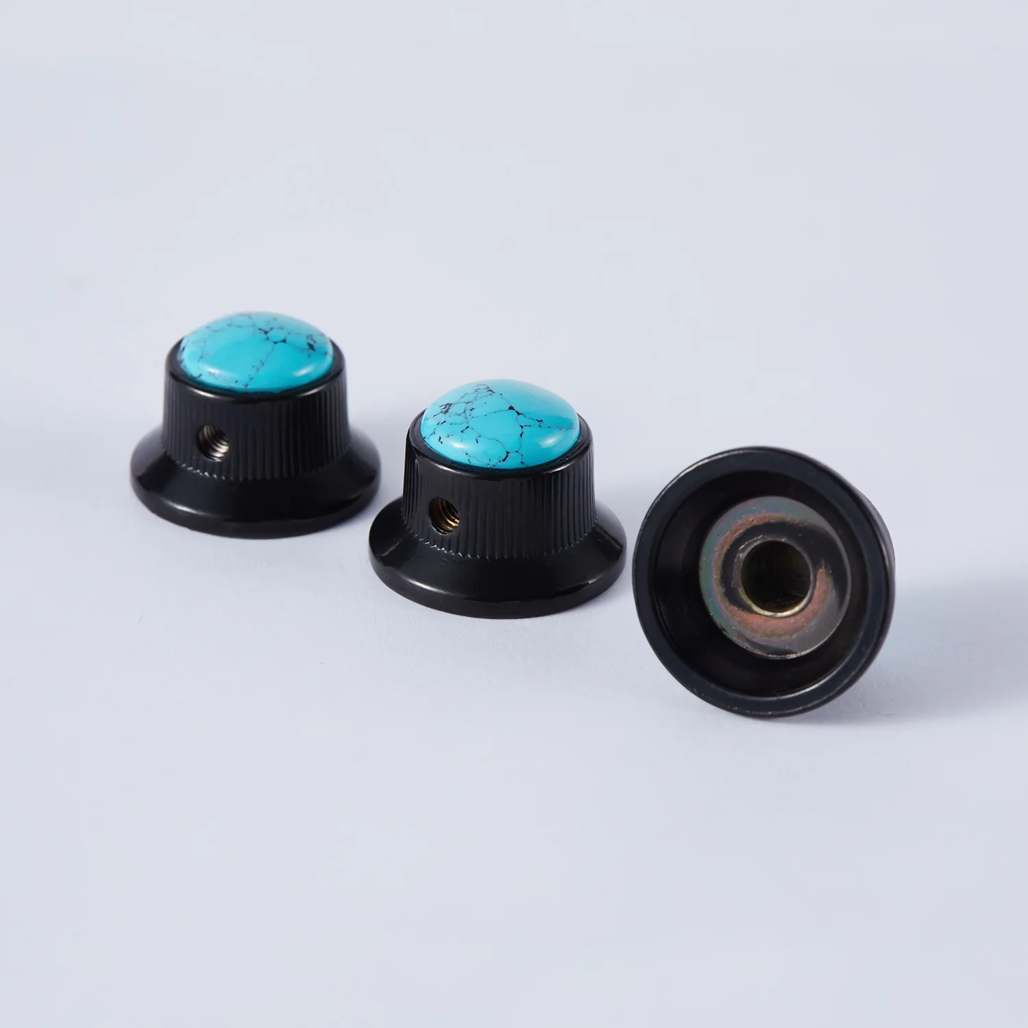 CKB020X  Blue Turquoise Surface Electric Guitar Bass Metal Control Volume Knob - Image 8