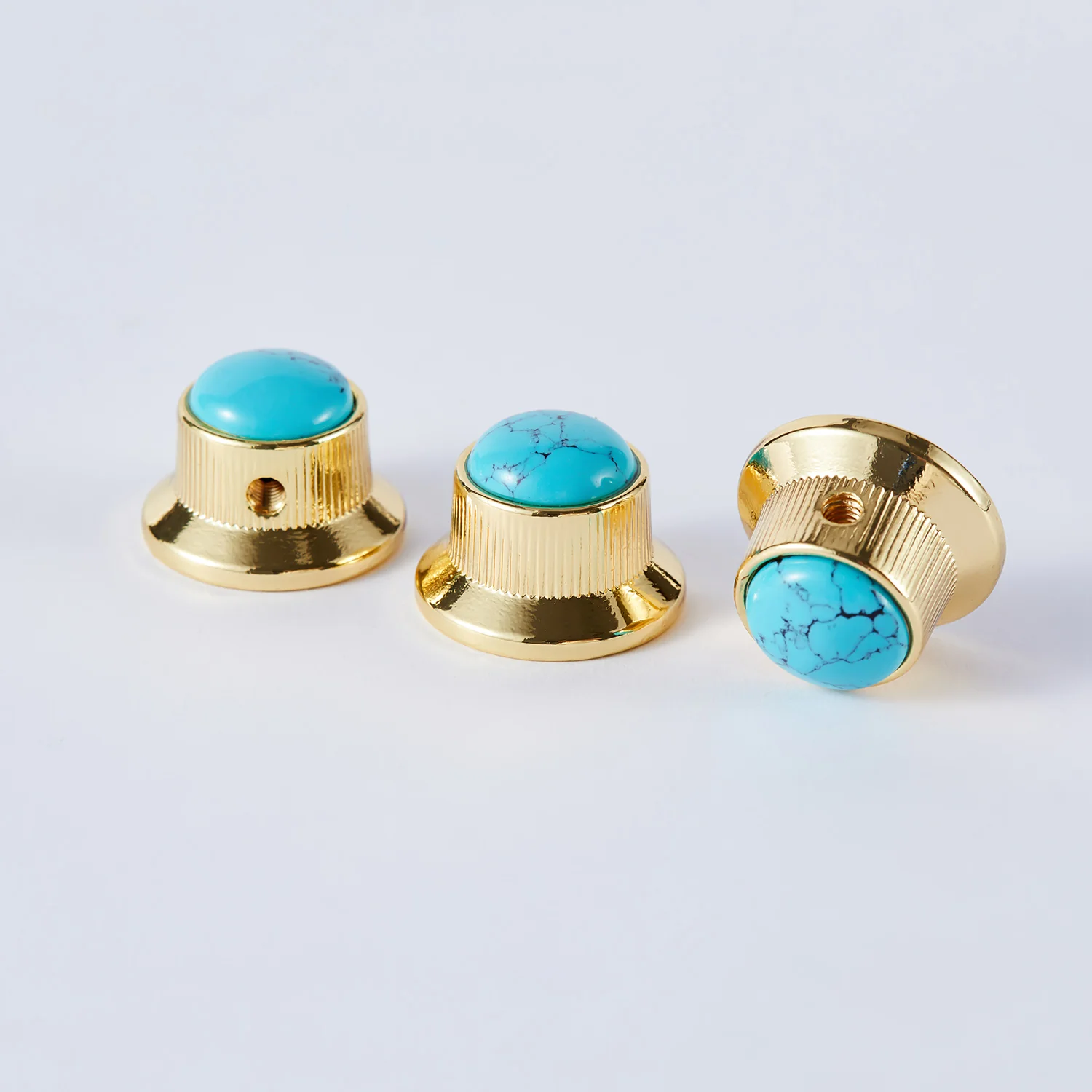 CKB020X  Blue Turquoise Surface Electric Guitar Bass Metal Control Volume Knob - Image 9