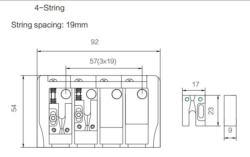 GB404 4 String Electric Precision/JB Bass Guitar Bridge - Image 11