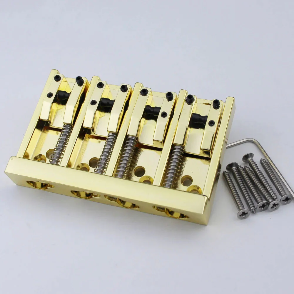 GK1015 4 String High Mass Vintage Machined String Spacing Adjustable Bass Bridge - Image 6