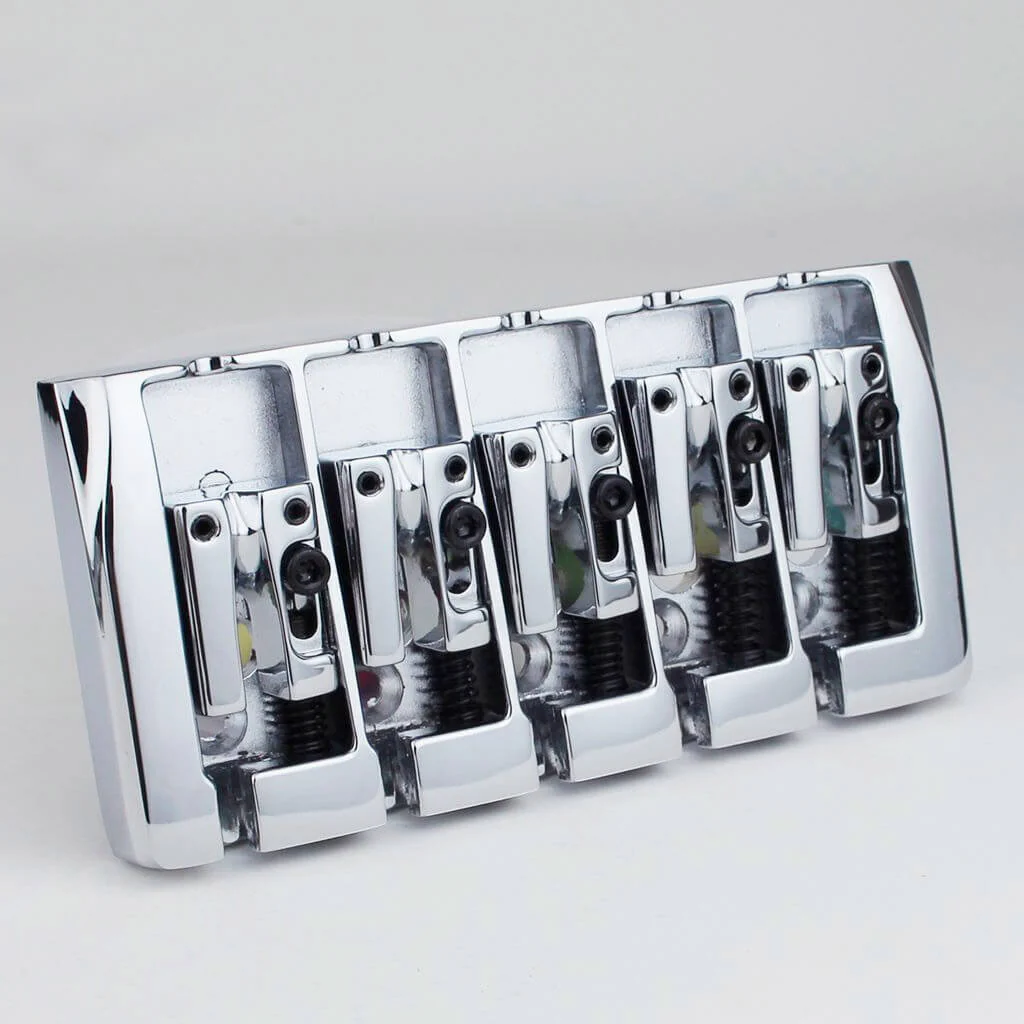 Guyker 5-String Bass Bridge 19mm Spacing Locking Zinc Saddles GB405 - Image 6