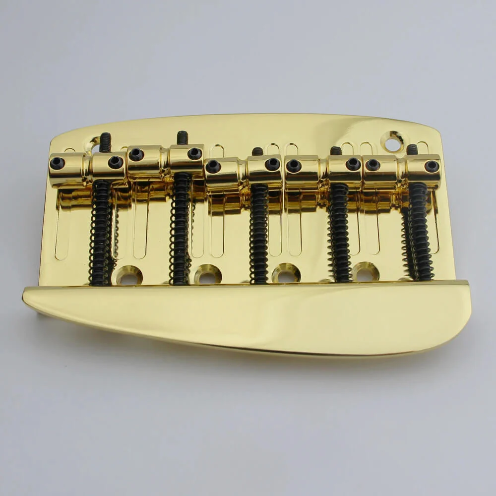 GB2013 Chrome 5 String Hard Tail Fixed Bass Brass Bridge - Image 3