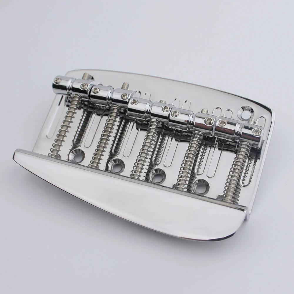 GB2013 Chrome 5 String Hard Tail Fixed Bass Brass Bridge - Image 4