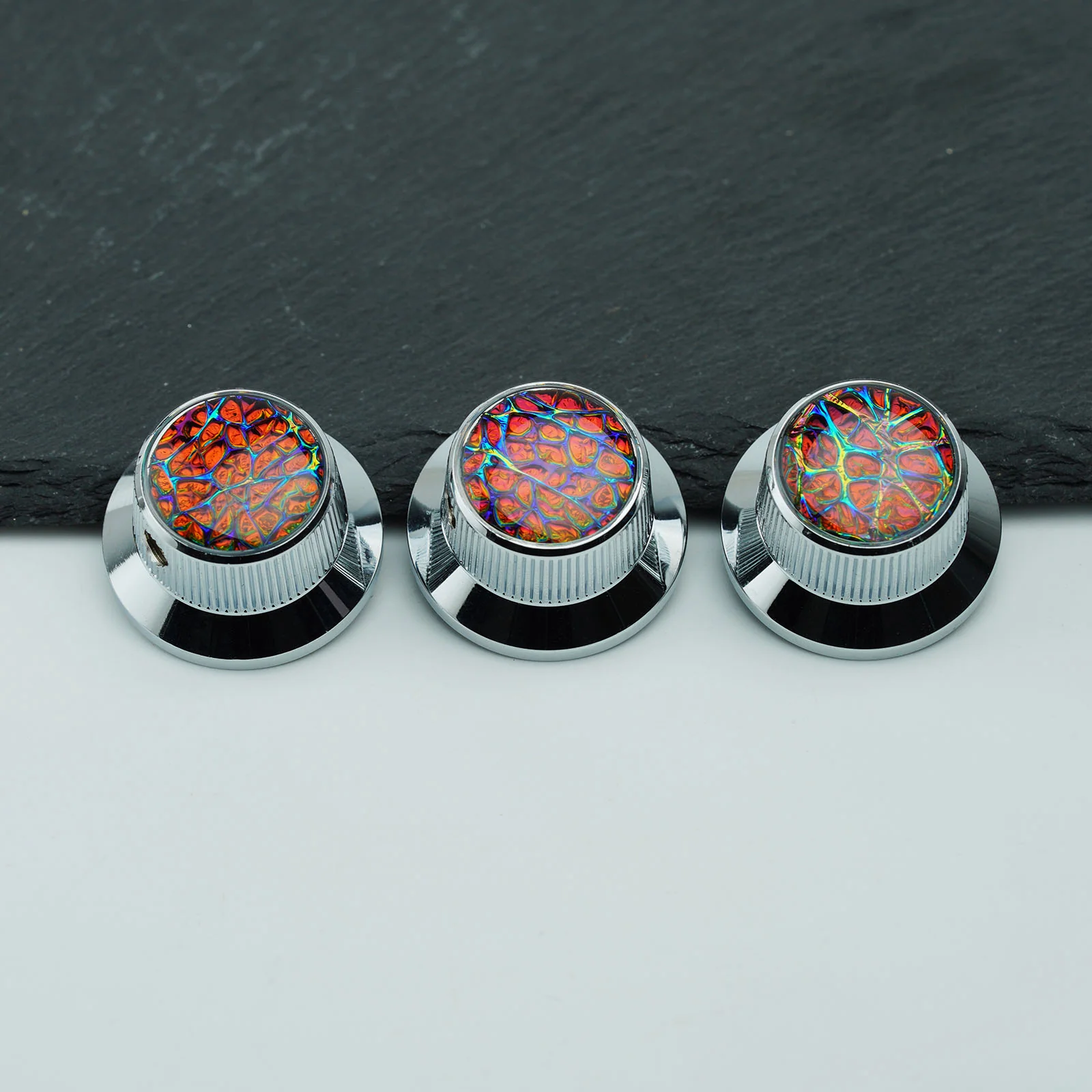 Guyker CKB019A Gold Foil Starburst Aluminum Control Knobs 6.3mm for Electric Guitar & Bass - Image 3