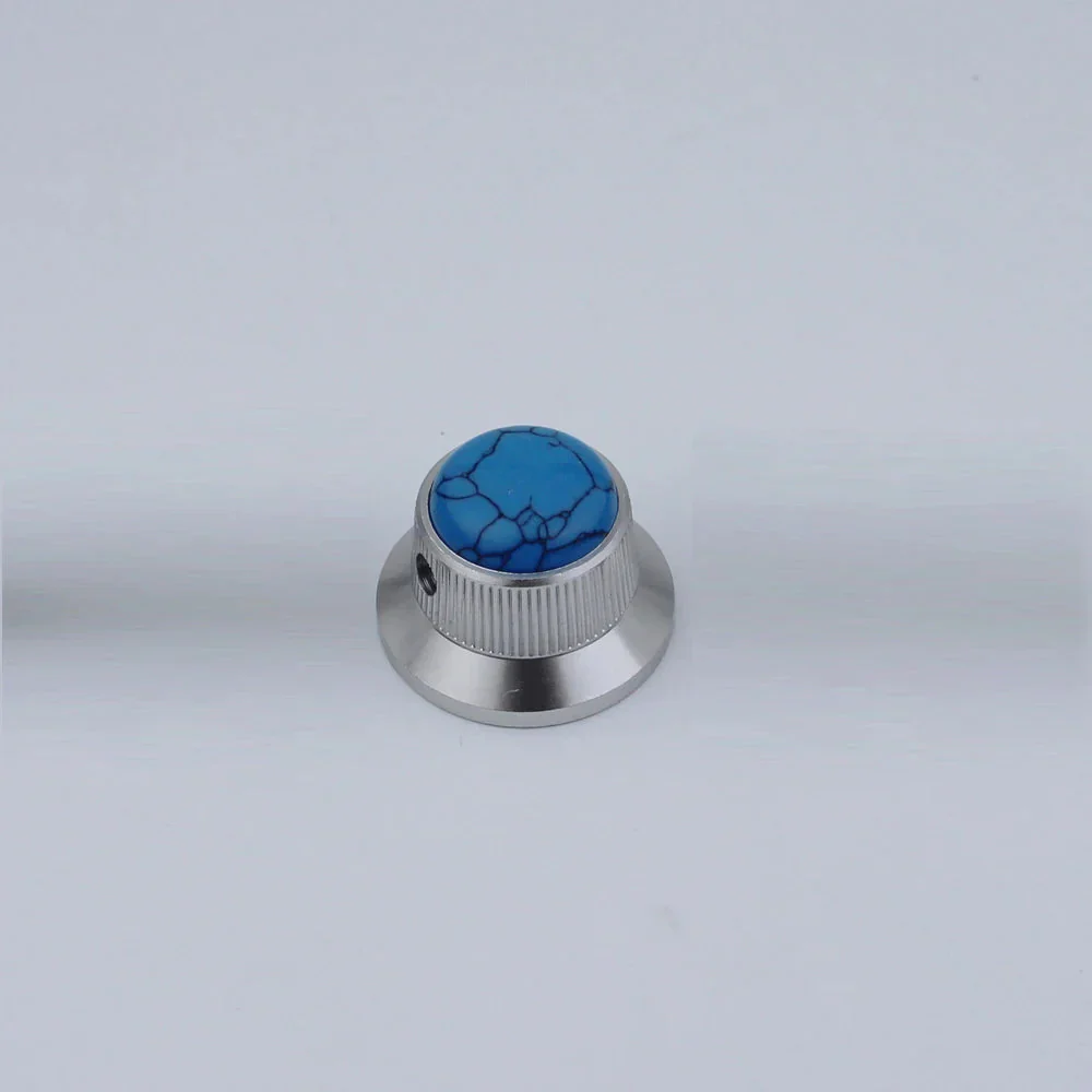 CKB020 Electric Guitar Bass Dia. 6 Metal Control Volume Knob Hat Type Opal Stone Surface - Image 11