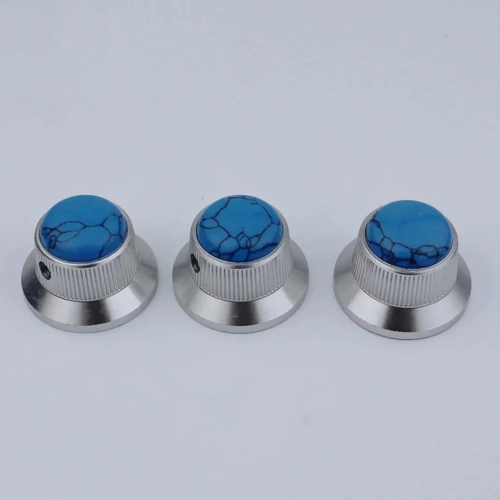 CKB020 Electric Guitar Bass Dia. 6 Metal Control Volume Knob Hat Type Opal Stone Surface - Image 14