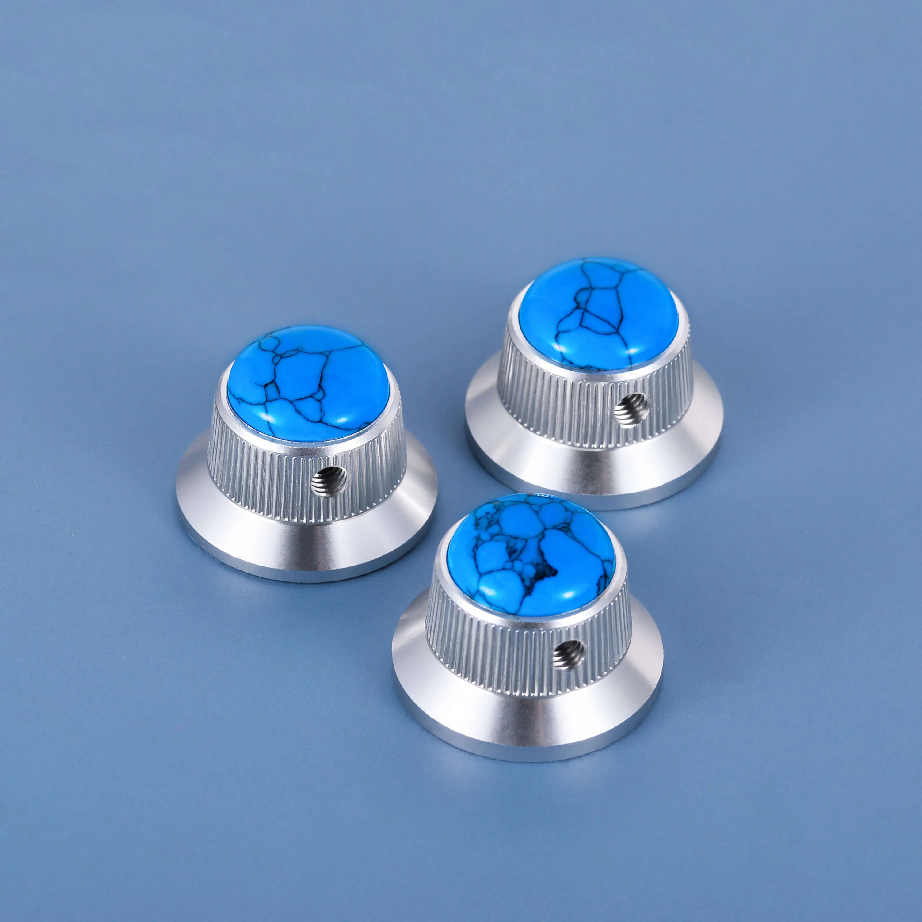 CKB020 Electric Guitar Bass Dia. 6 Metal Control Volume Knob Hat Type Opal Stone Surface - Image 23
