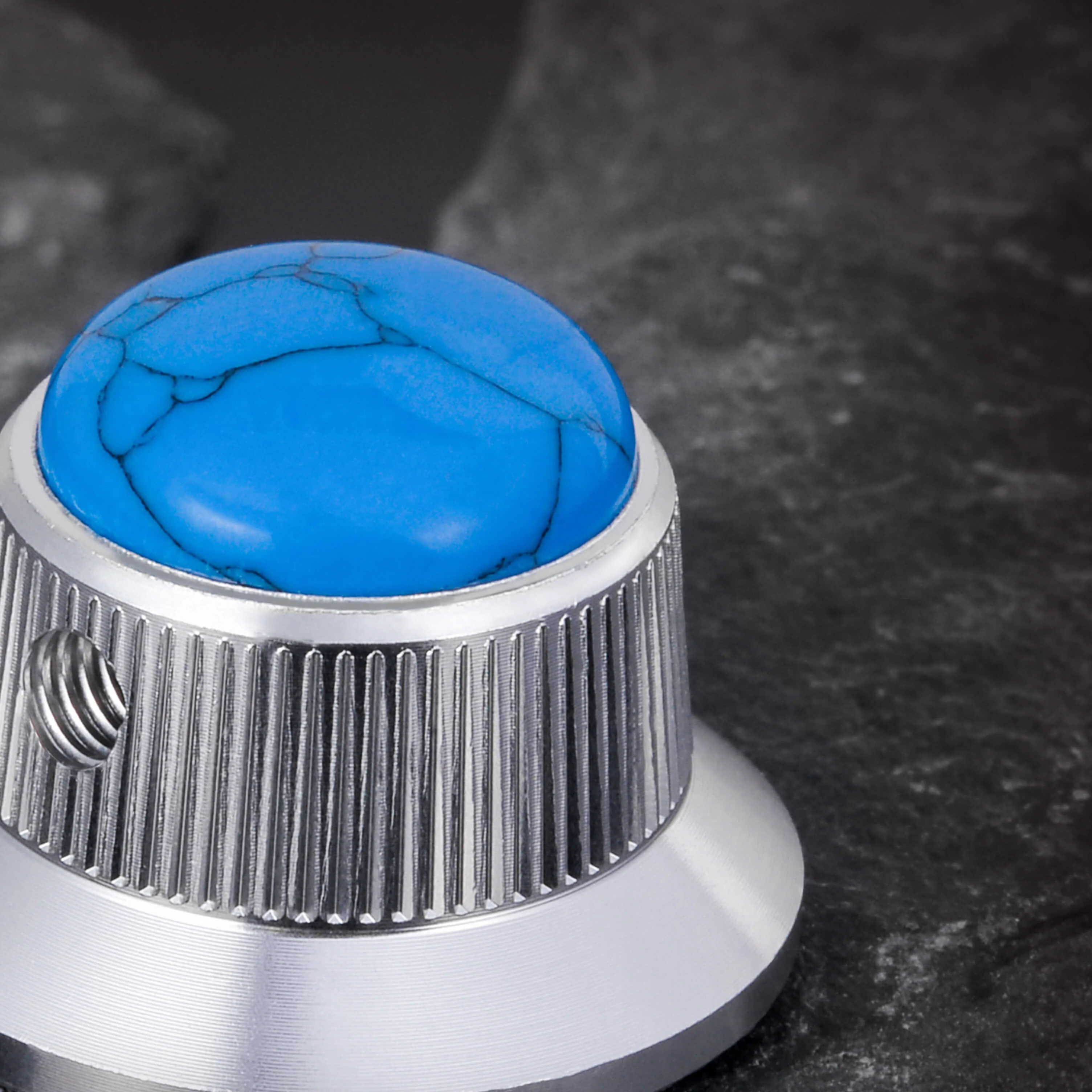 CKB020 Electric Guitar Bass Dia. 6 Metal Control Volume Knob Hat Type Opal Stone Surface - Image 24