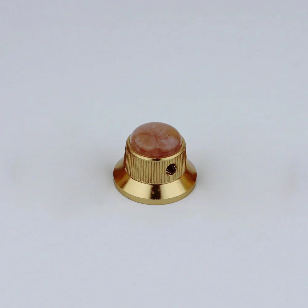 CKB020 Electric Guitar Bass Dia. 6 Metal Control Volume Knob Hat Type Opal Stone Surface - Image 27