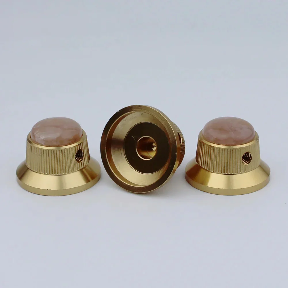 CKB020 Electric Guitar Bass Dia. 6 Metal Control Volume Knob Hat Type Opal Stone Surface - Image 33