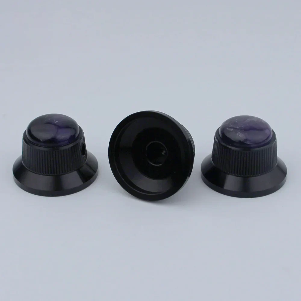 CKB020 Electric Guitar Bass Dia. 6 Metal Control Volume Knob Hat Type Opal Stone Surface - Image 6