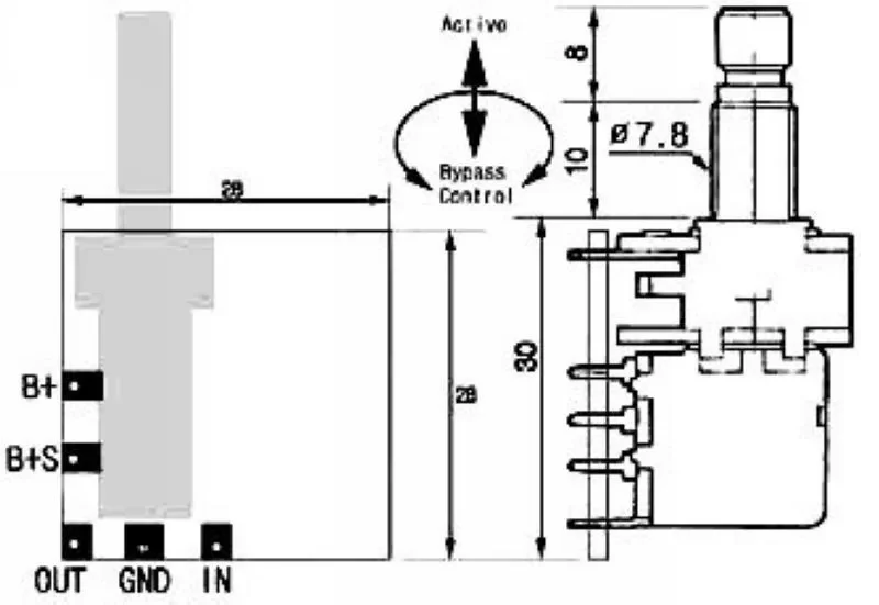 Electric guitar potentiometer BAND CONTROL UNIT/ACTIVE PARAMETRIC EQ BCU - Image 3