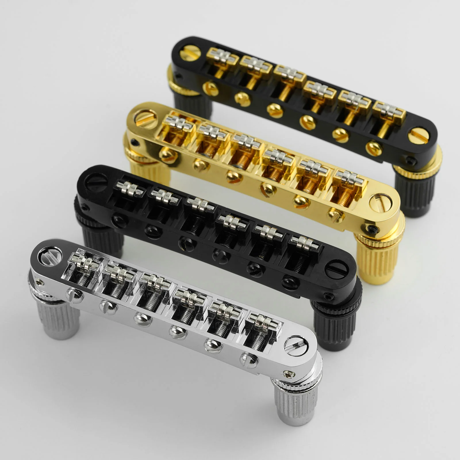 Guyker Guitar Bridge Tune-O-Matic with Roller Saddles For LP Guitar GM005 - Image 3