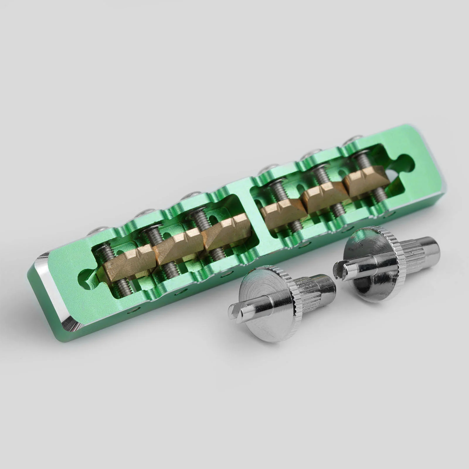 Guyker GMA-002 Lightweight CNC Machined Aluminum Guitar Bridge with Brass Saddles - Image 10