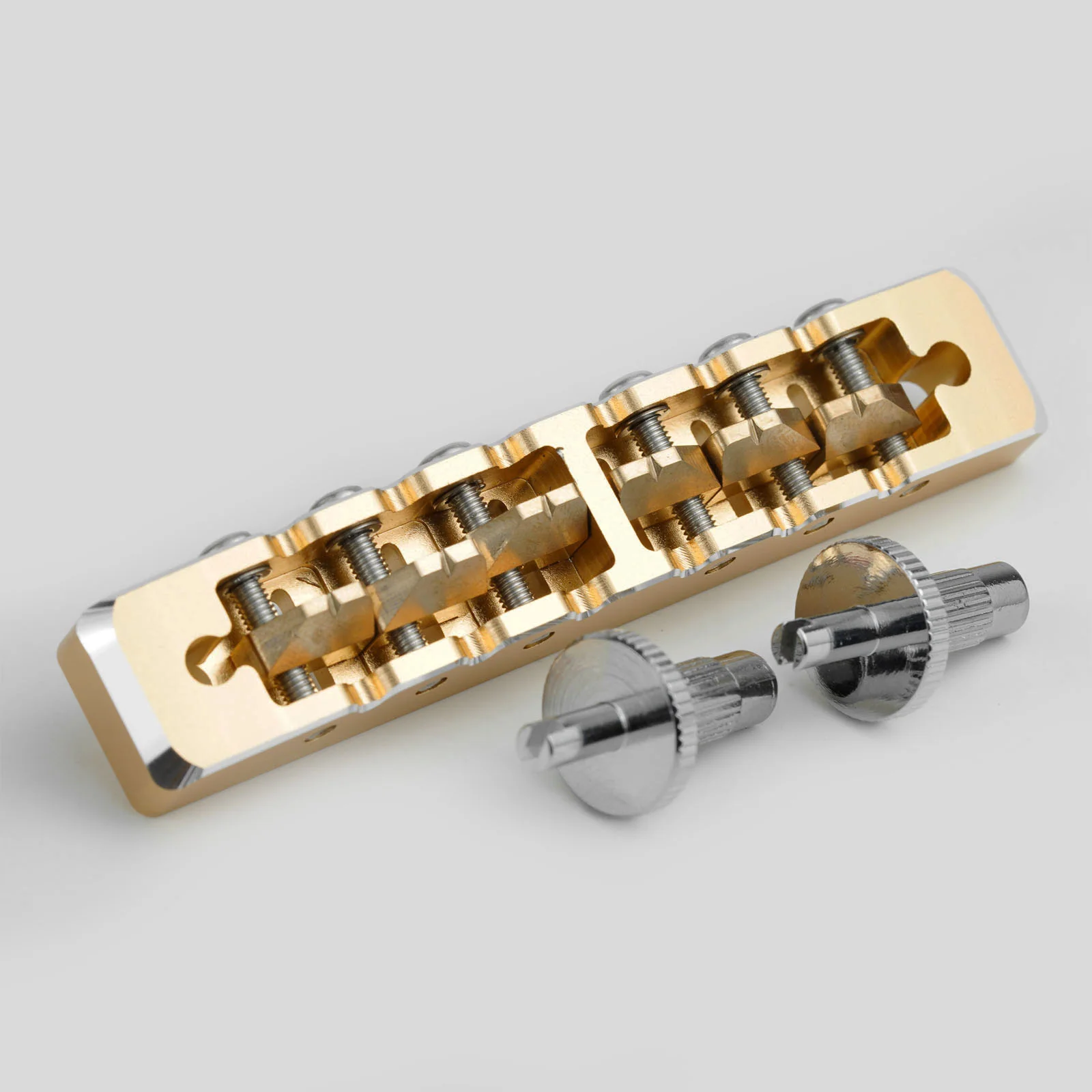 Guyker GMA-002 Lightweight CNC Machined Aluminum Guitar Bridge with Brass Saddles - Image 8