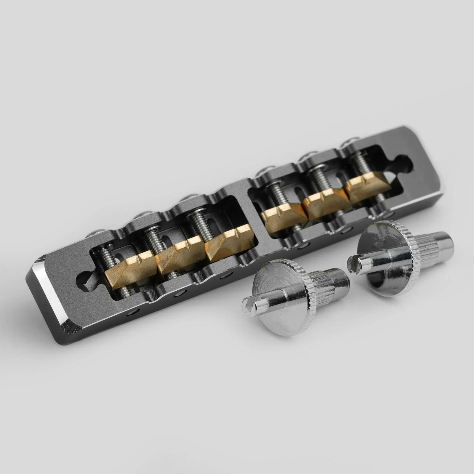Guyker GMA-002 Lightweight CNC Machined Aluminum Guitar Bridge with Brass Saddles - Image 9