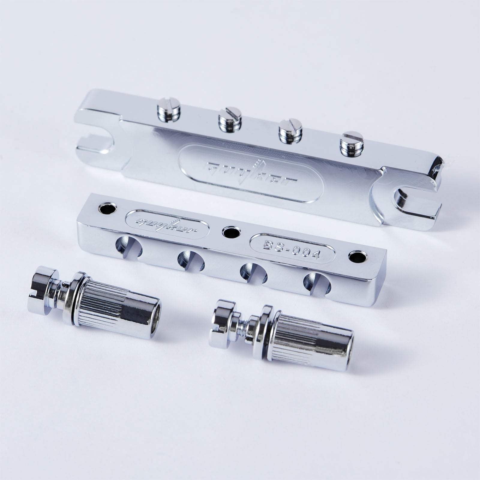 Guyker Bass Guitar Bridge 4-String Zinc Alloy Adjustable Saddles BS004 - Image 3