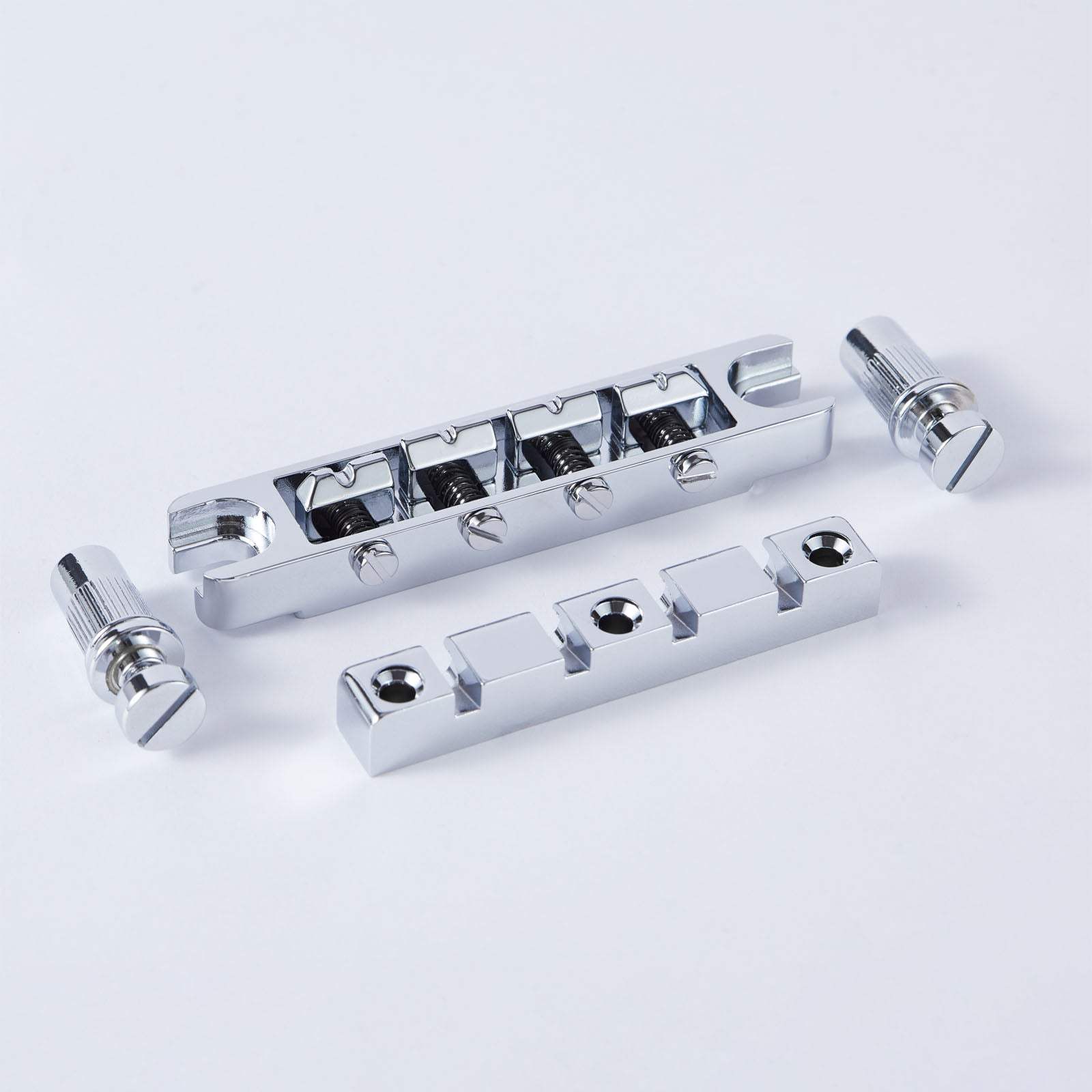 Guyker Bass Guitar Bridge 4-String Zinc Alloy Adjustable Saddles BS004 - Image 4