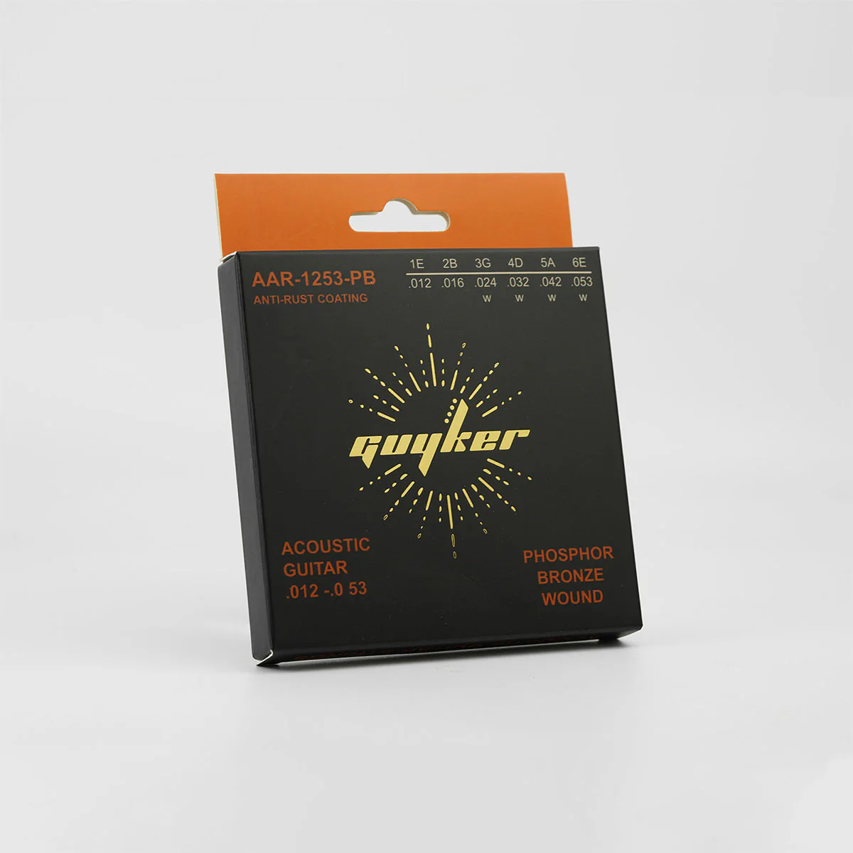 Guyker AAR-1253-PB Phosphor Bronze Acoustic Guitar Strings .012-.053 with Anti-Rust Coating - Image 3