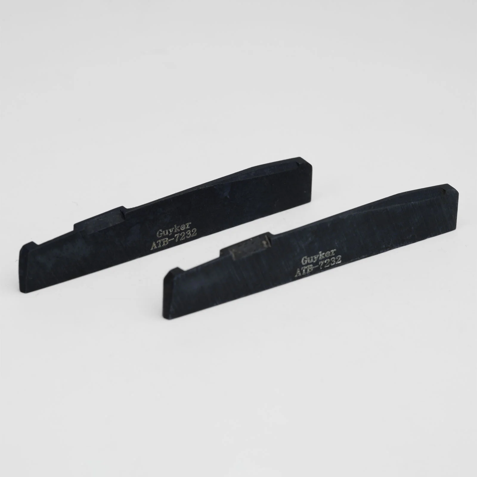 Guyker Bone Nut for Acoustic Guitar Black Flat Bottom Raw Pre-Slotted Nut - Image 3