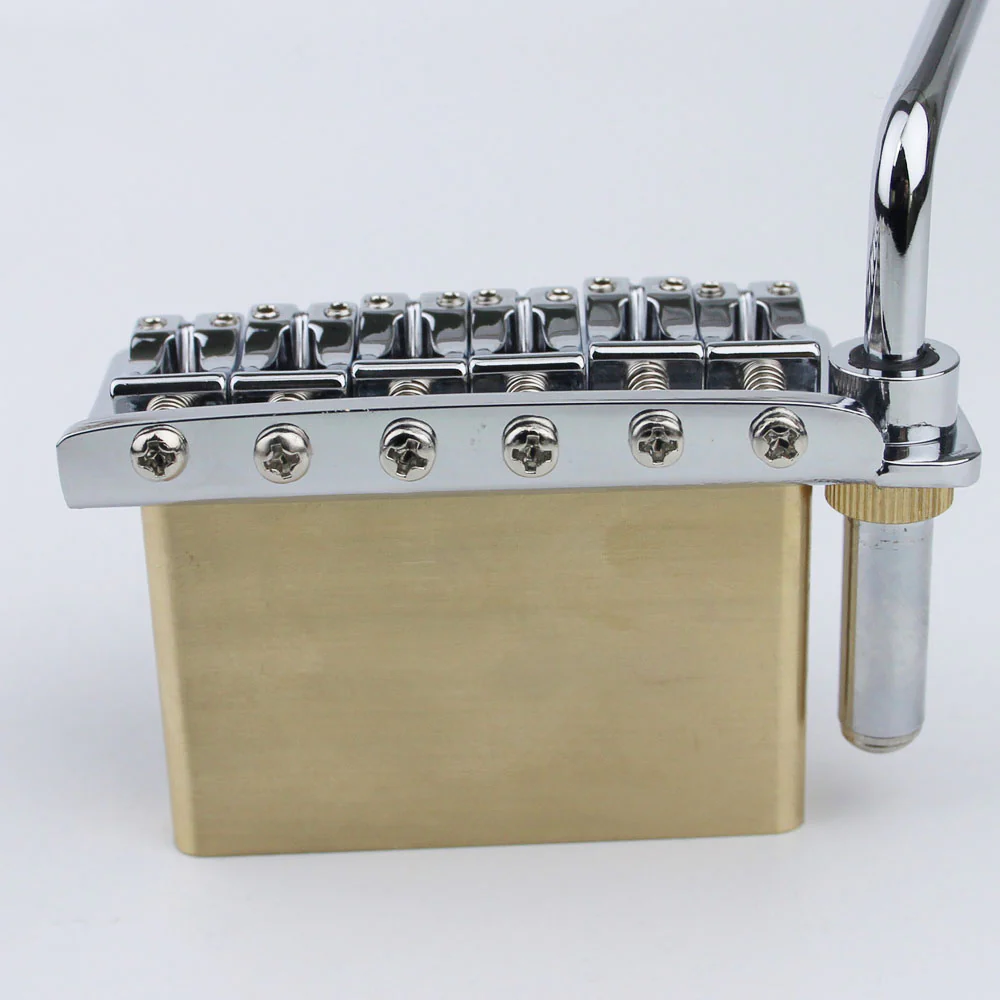 GG1013A Guyker Chrome Black Gold Guitar Tremolo Bridge String Spacing 10.8MM With Tremolo System Saddle And Brass Block - Image 4
