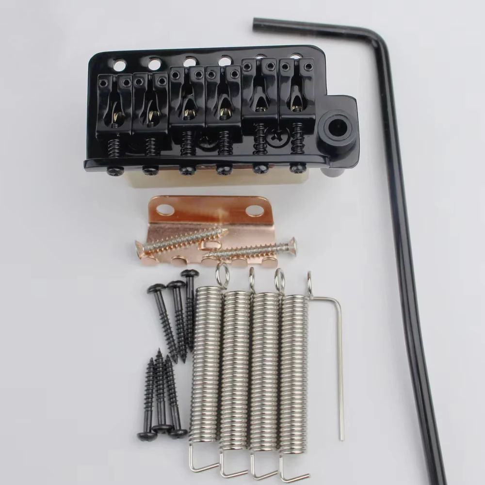 GG1013A Guyker Chrome Black Gold Guitar Tremolo Bridge String Spacing 10.8MM With Tremolo System Saddle And Brass Block - Image 5