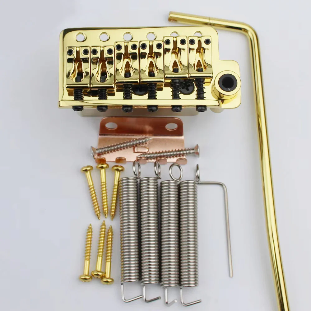 GG1013A Guyker Chrome Black Gold Guitar Tremolo Bridge String Spacing 10.8MM With Tremolo System Saddle And Brass Block - Image 8