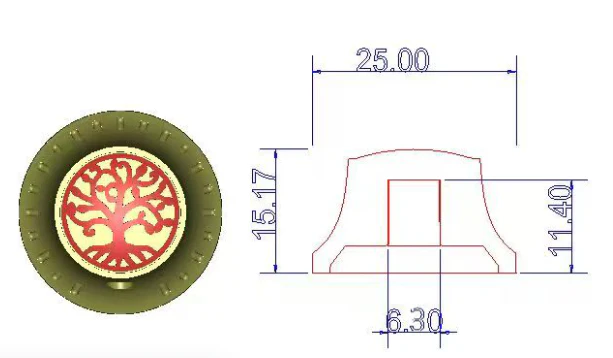 Guyker CKB033 Control Knob Tree of Life Bell Shape 6.3mm for Electric Guitar & Bass - Image 13