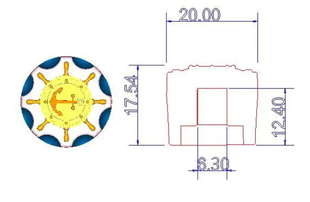 Guyker CKB035 Control Knob Ship Wheel Design Matte Finish 6.3mm for Electric Guitar & Bass - Image 12
