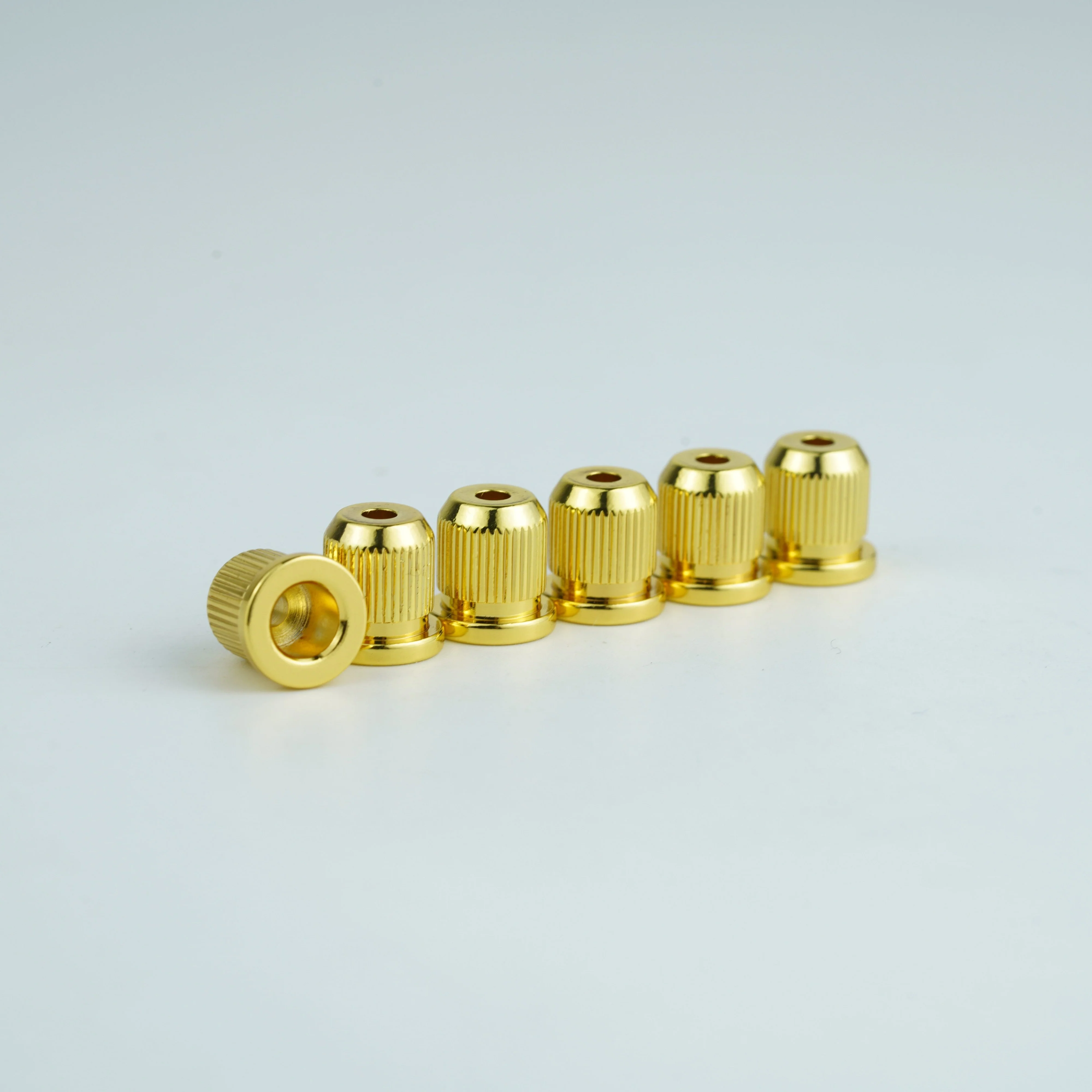 Guyker FB-01 Brass Guitar String Ferrules for String-Through Body Electric Guitar, 9mm Flange Diameter, Set of 6 - Image 3