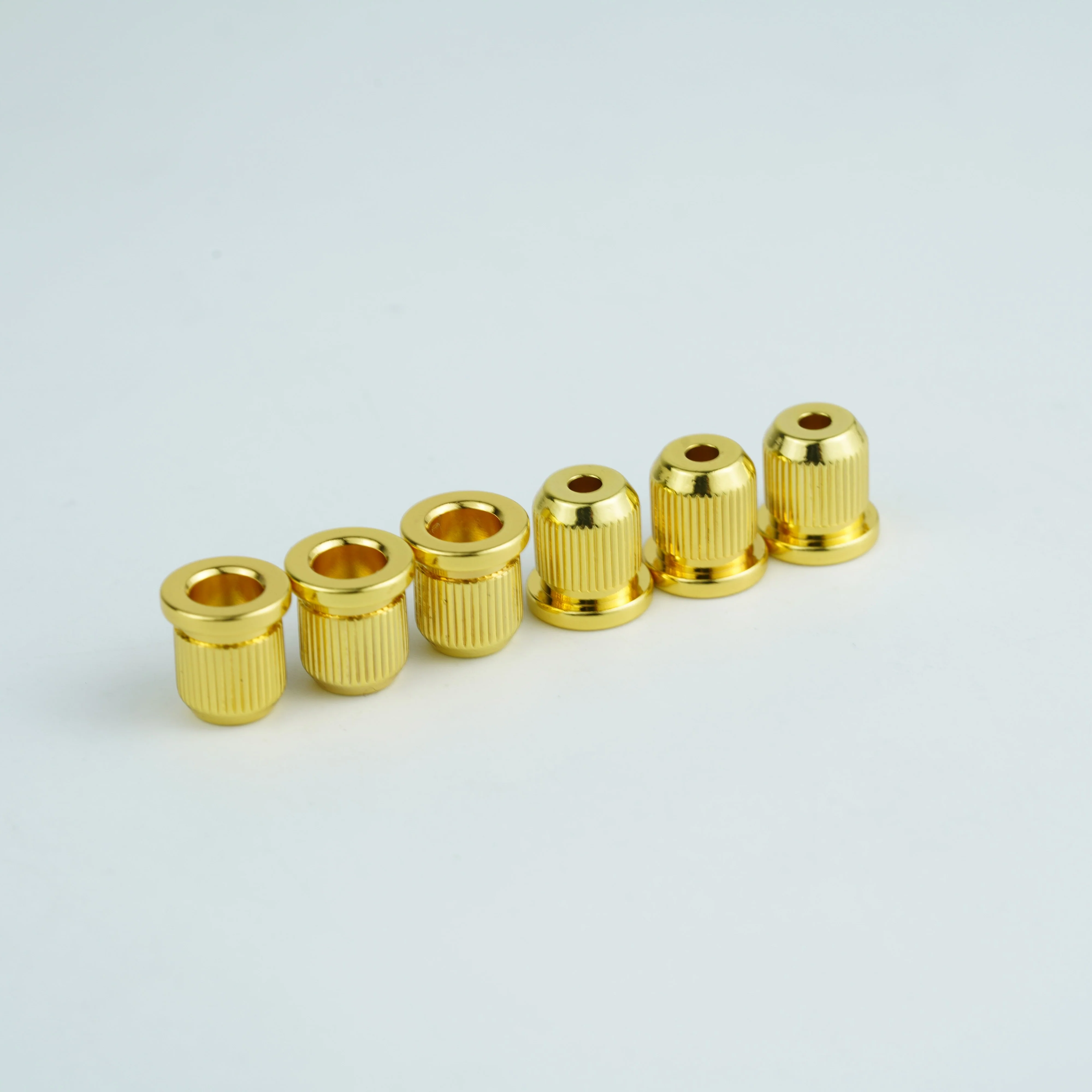 Guyker FB-01 Brass Guitar String Ferrules for String-Through Body Electric Guitar, 9mm Flange Diameter, Set of 6 - Image 5