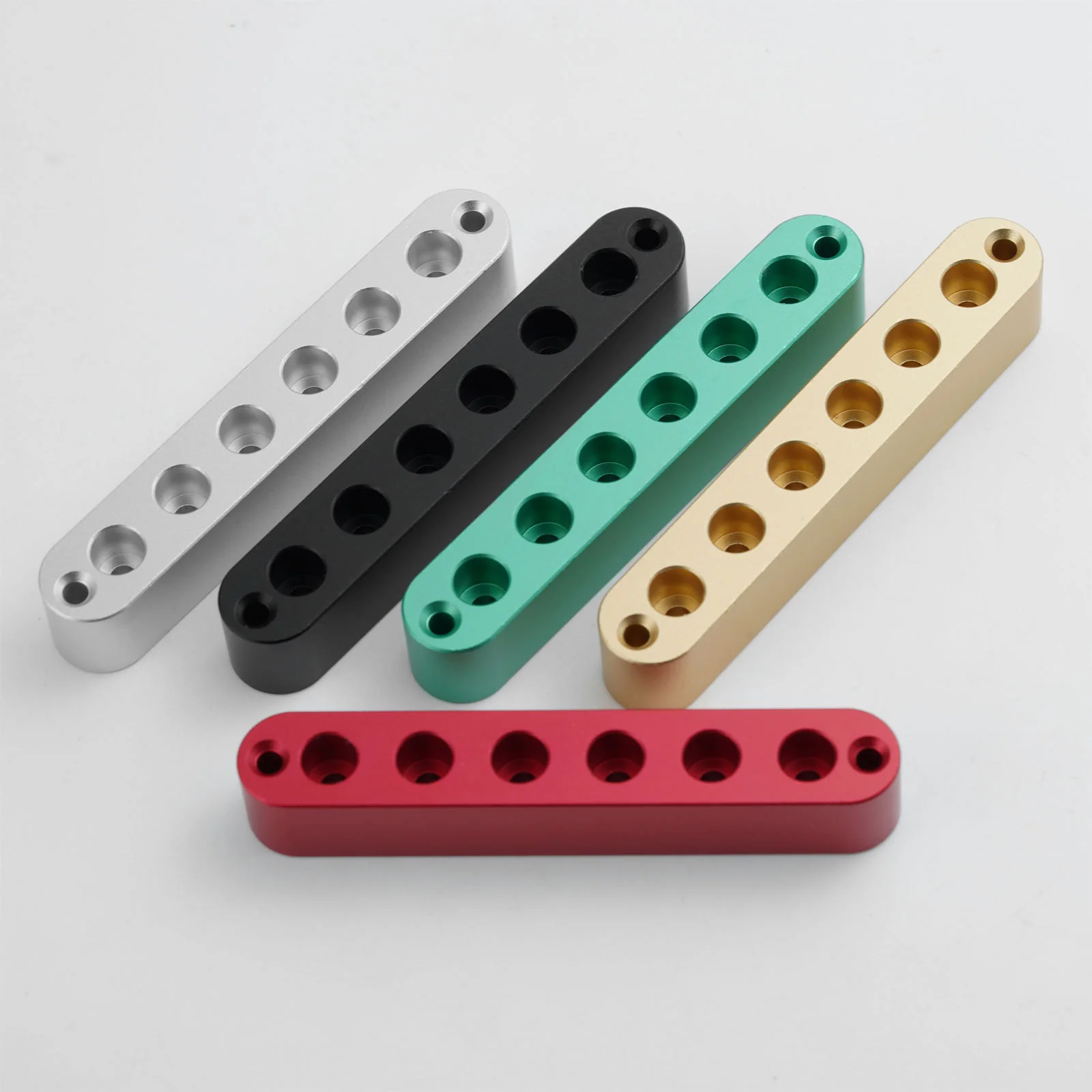Guyker FB-06 CNC Aluminum 6-String Ferrule Block for Through-Body Guitars - Image 3