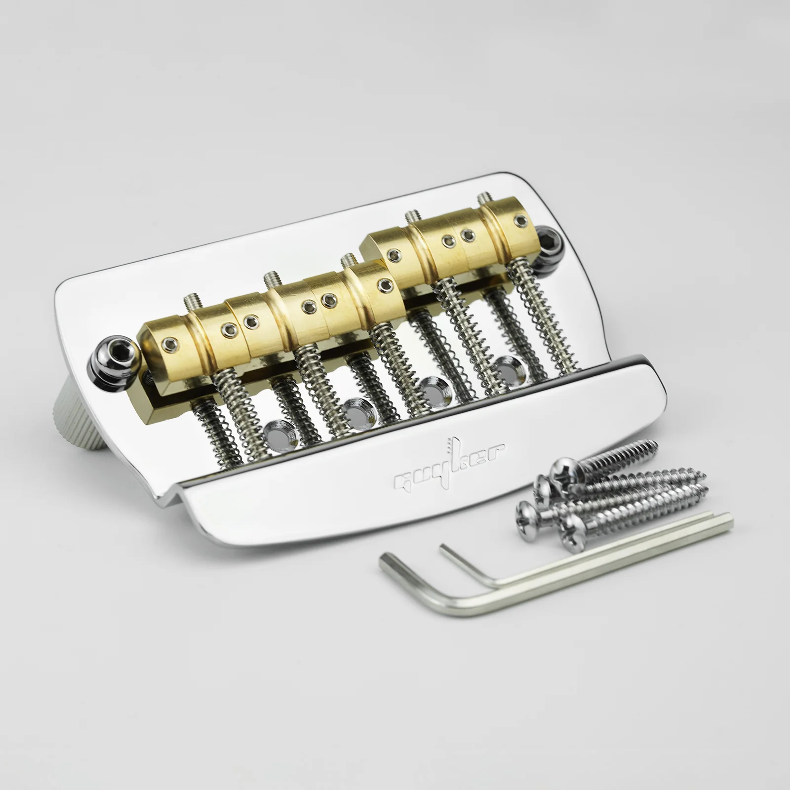 Guyker GB1026 5-String Bass Guitar Bridge with Brass Saddles - Image 4