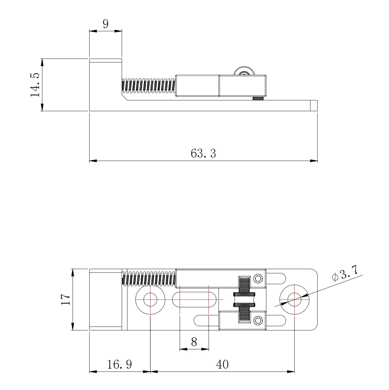 Guyker GB111 Individual Roller Bridge for 4/5-String Electric Bass - Image 6