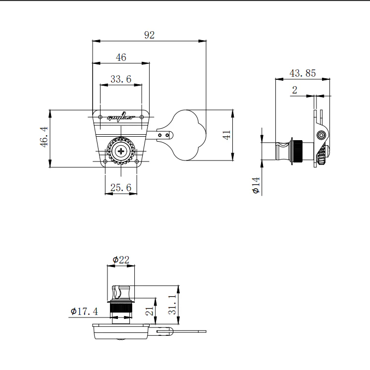 Guyker GB200 CNC Machined Bass Tuner Aluminum Alloy Housing - Image 6