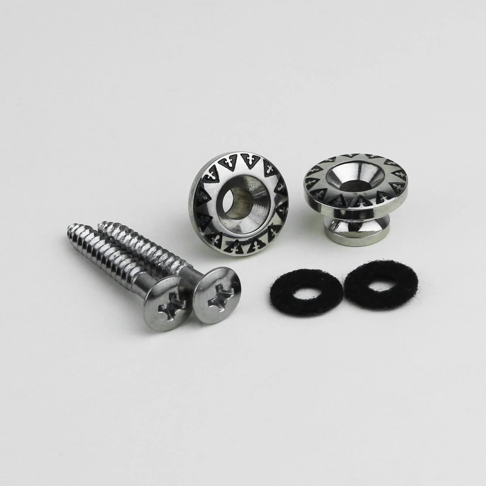 Guyker GE003 Vintage Strap Buttons Engraved Alloy Strap Lock Set for Guitar & Bass - Image 3
