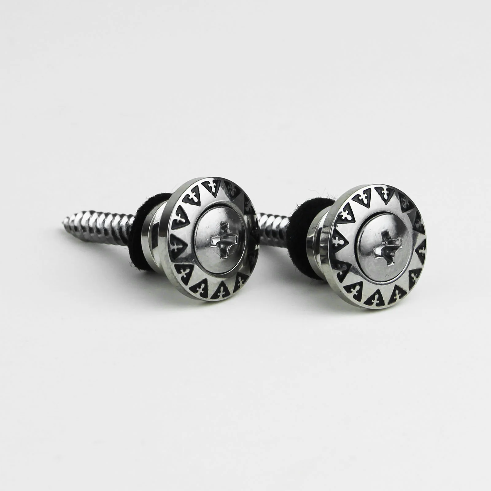 Guyker GE003 Vintage Strap Buttons Engraved Alloy Strap Lock Set for Guitar & Bass - Image 4