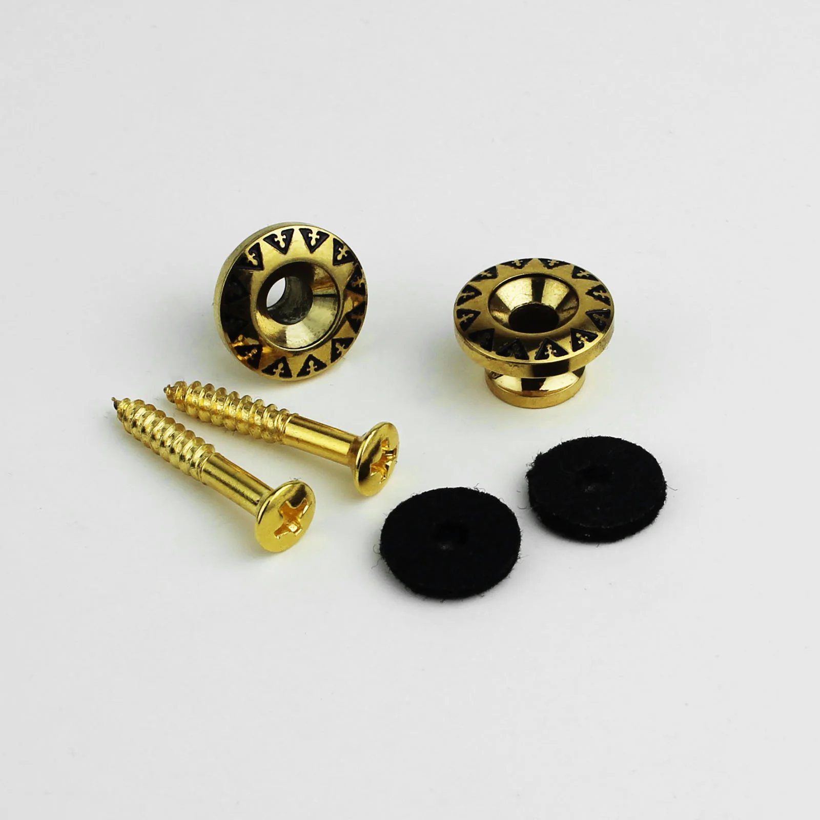Guyker GE003 Vintage Strap Buttons Engraved Alloy Strap Lock Set for Guitar & Bass - Image 6