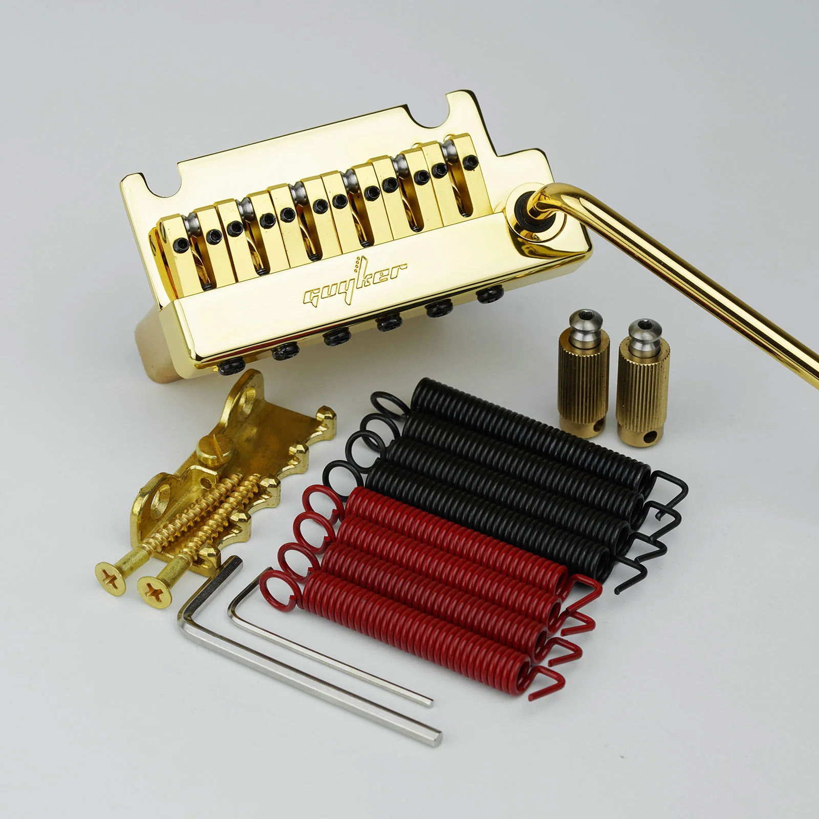 Guyker GG1009-T 2-Point Tremolo Bridge with Brass Roller Saddles for Strat-Style Electric Guitar - Image 13