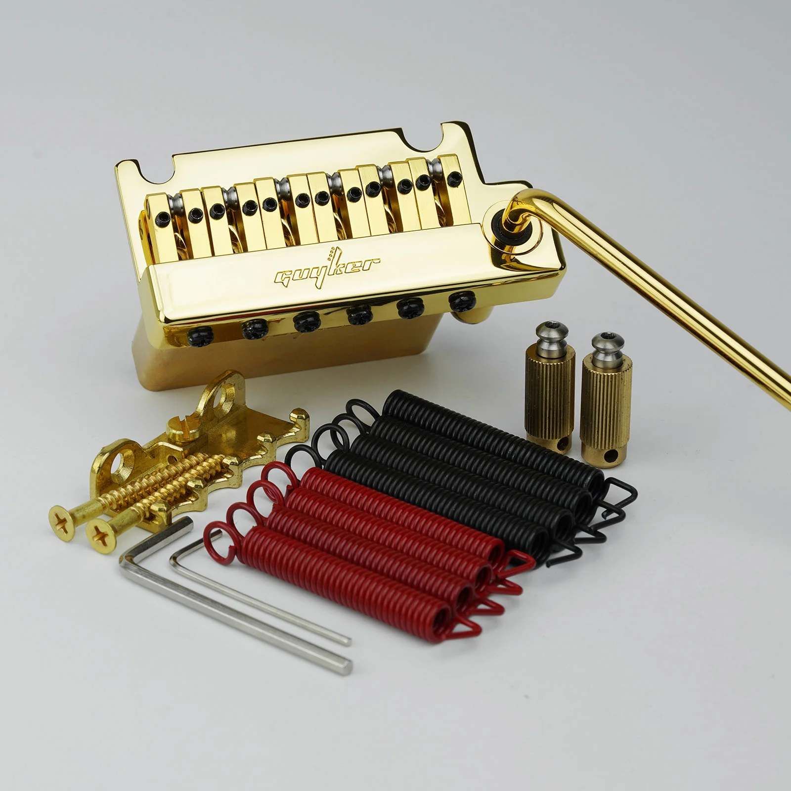 Guyker GG1009-T 2-Point Tremolo Bridge with Brass Roller Saddles for Strat-Style Electric Guitar - Image 14
