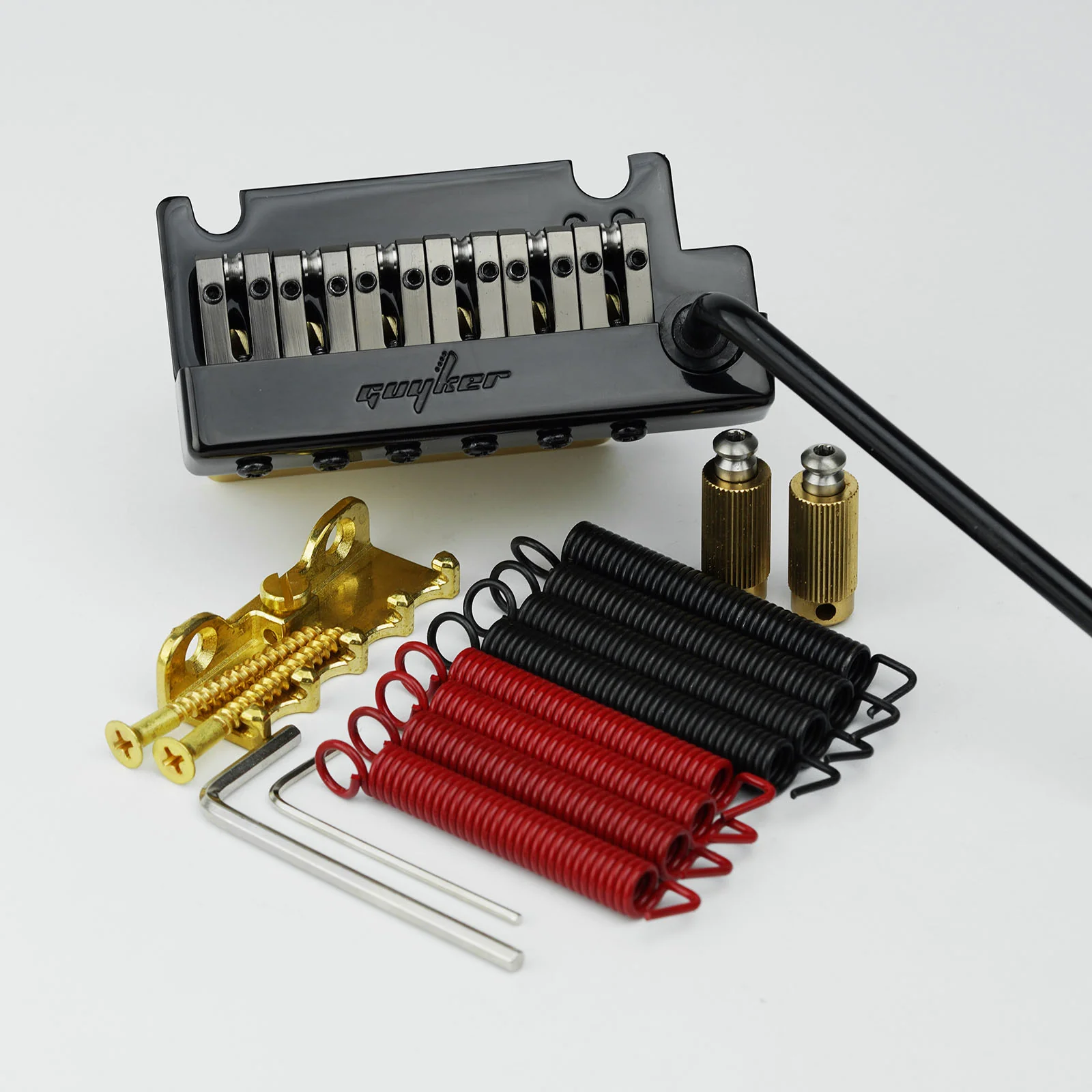 Guyker GG1009-T 2-Point Tremolo Bridge with Brass Roller Saddles for Strat-Style Electric Guitar - Image 8
