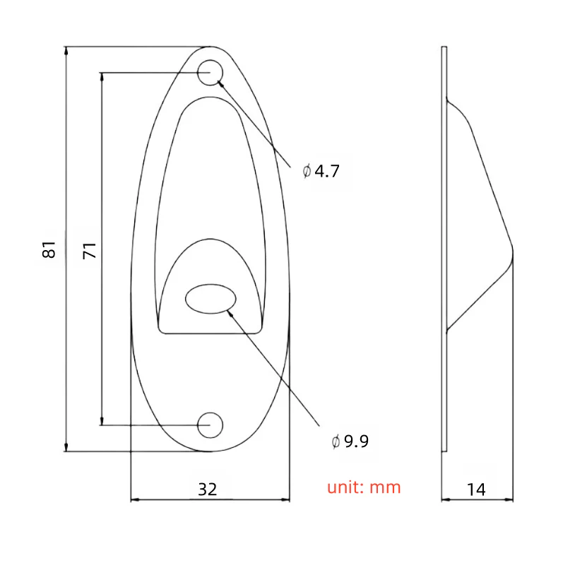 Guyker GJ008 + GJ007 Metal Jack Plate Oval Boat Style for Electric Guitar & Bass - Image 18